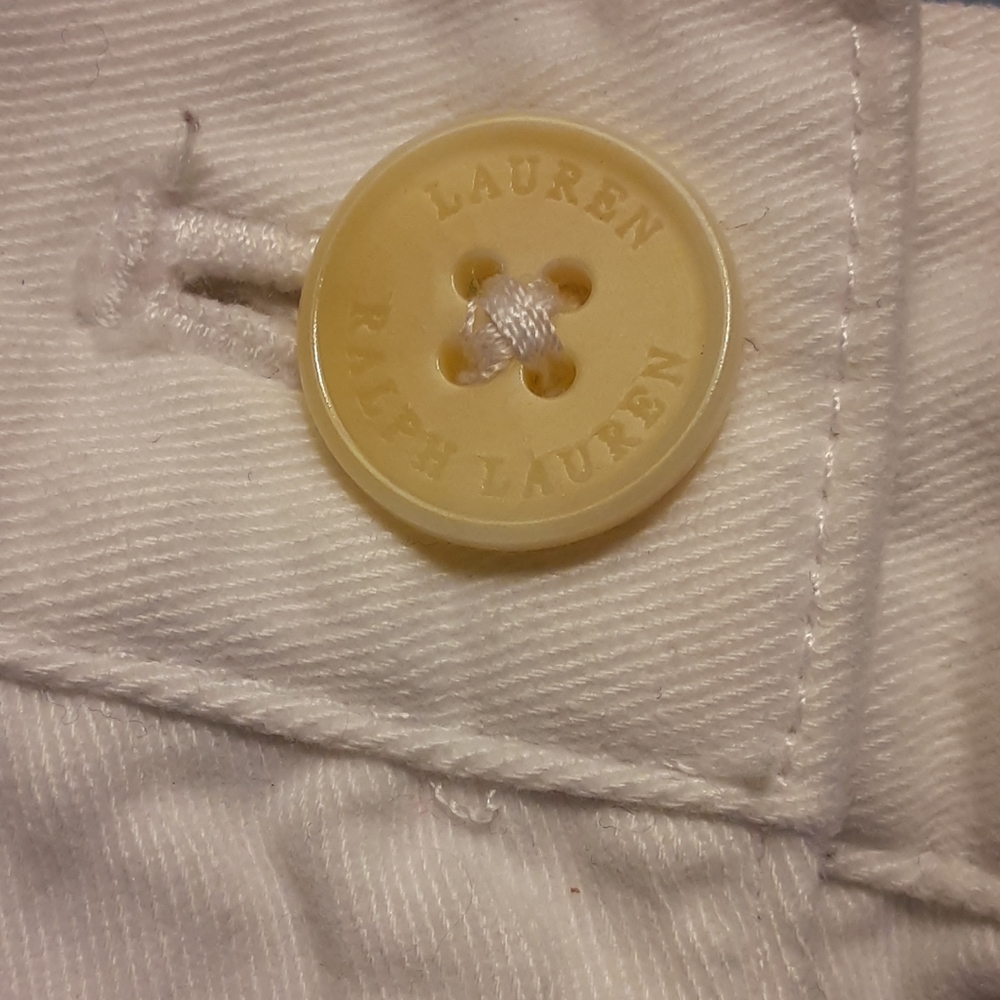 Lauren Ralph Lauren white 100% cotton shorts belt loops pockets size 12 EUC… - Picture 7 of 7